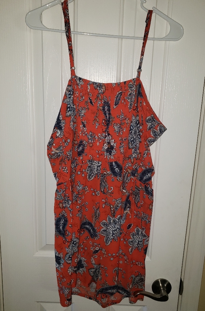 Orange paisley romper